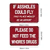 2pcs - Warning- Vintage Metal  Sign (8*12Inch) 
