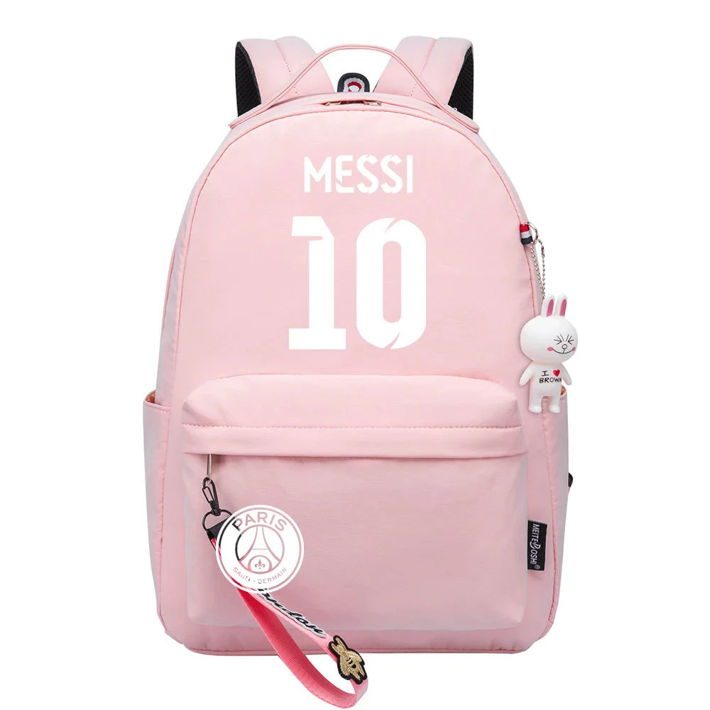 Buzzdaisy Title: Lionel Messi Backpack – Cute and Fashionable Schoolbag with Double Side Pockets for Leisure Travel