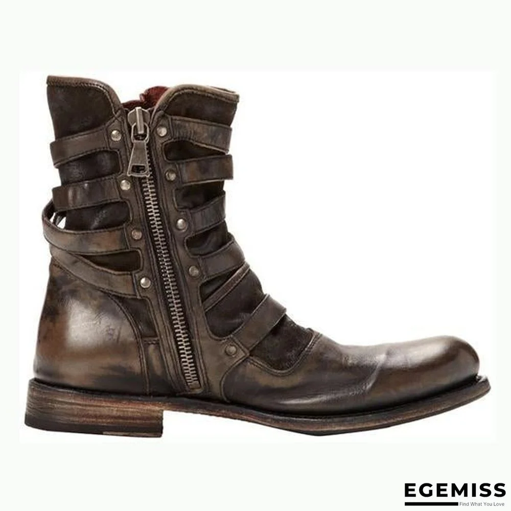 Men's Retro Multiple Buckle Retro Ankle Boots | EGEMISS