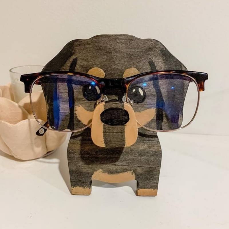 WoodyOrnament Handmade Glasses Stand Dachshund