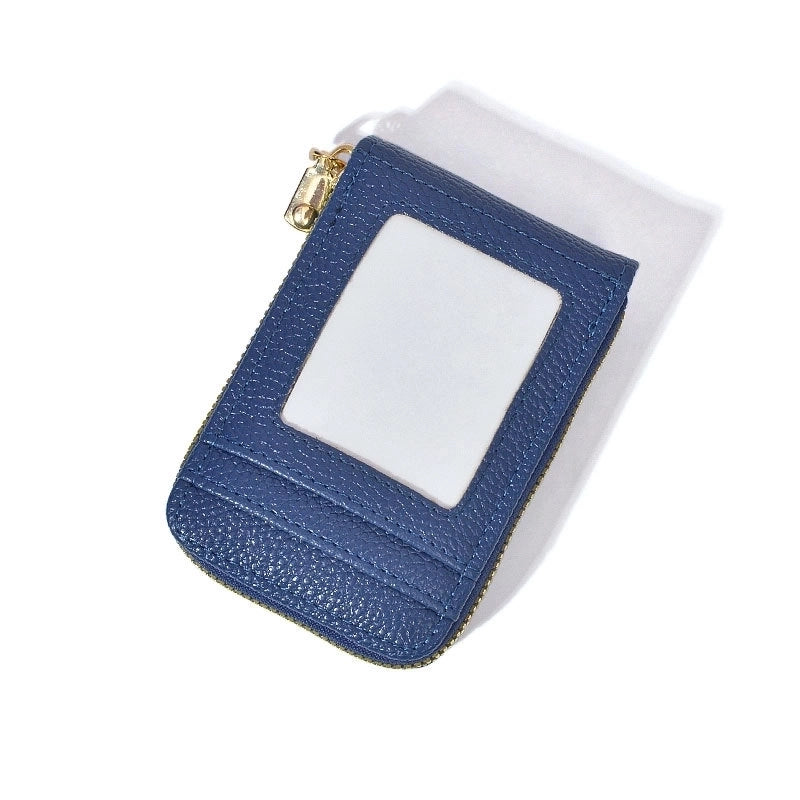 Women’s Solid Color Pu Leather Zipper Card Holders