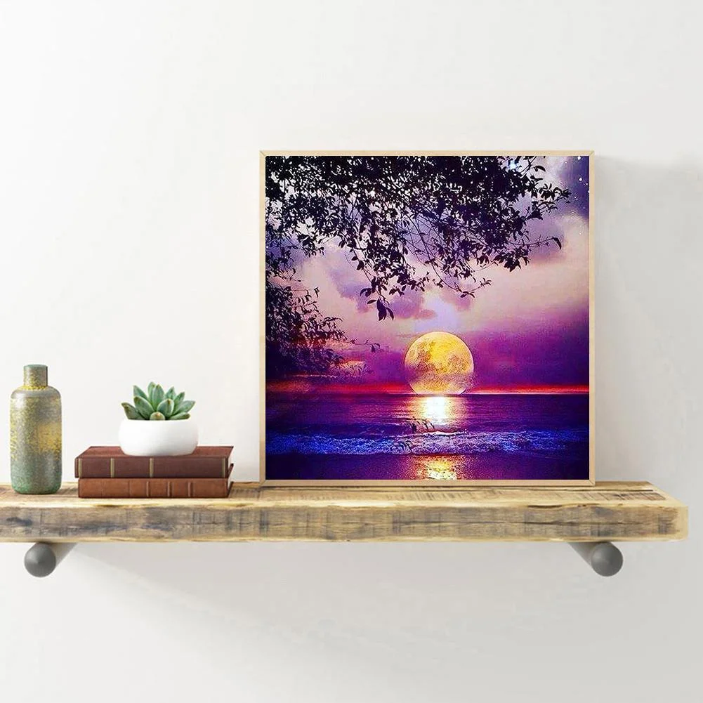 Diamond Painting - Full Round Drill - Rising Moon(30*30cm)