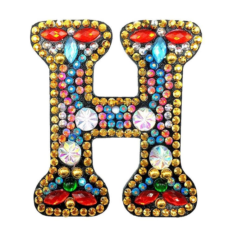 1 Pc DIY Diamond Painting Keychain - Lettre H