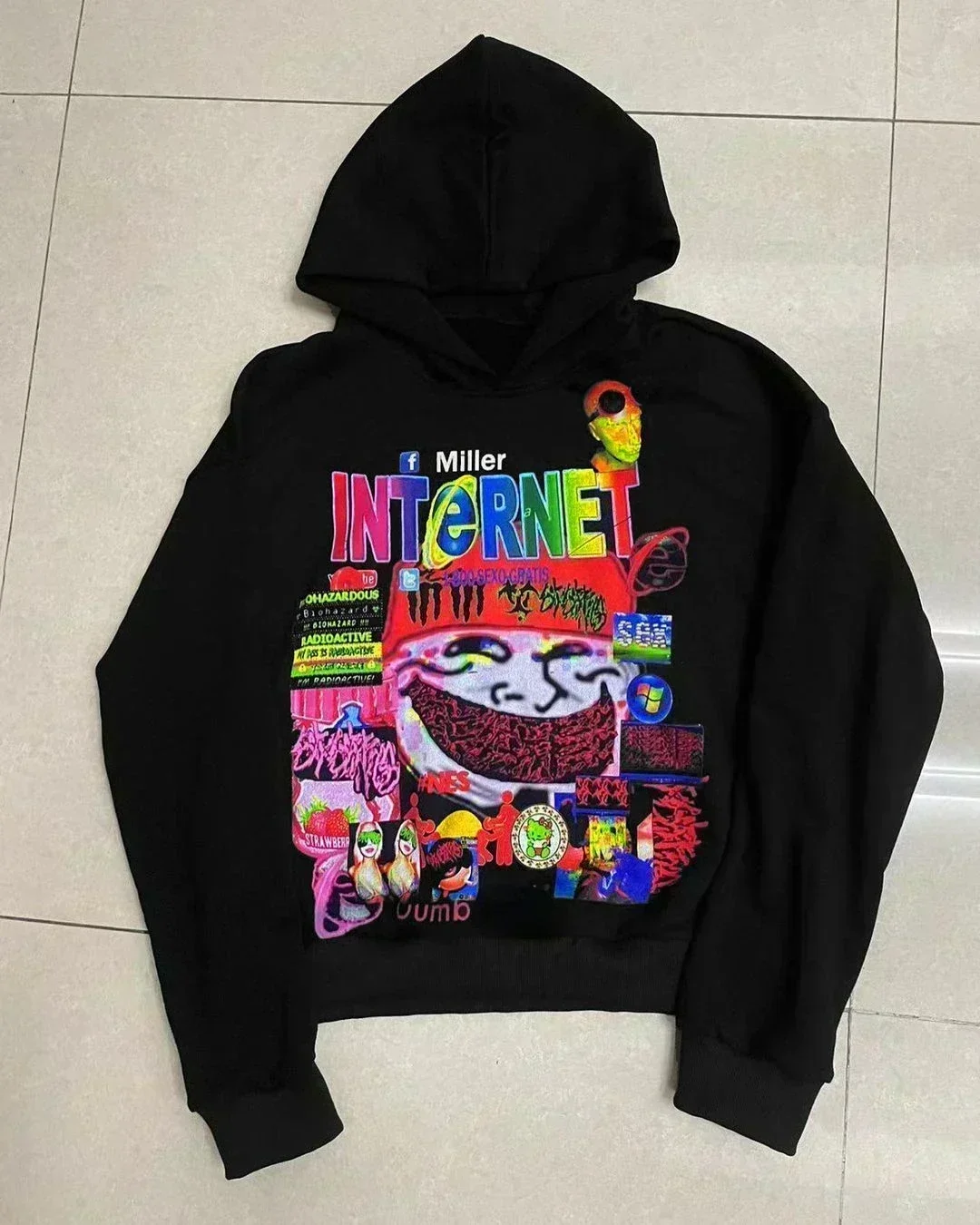 Llyge Harajuku Candy Oversized Zip Hoodie Hip Hop Goth Hoodies Women Gothic Punk Streetwear Tops Gothic Grunge Sweatshirt Y2k Clothes llyge