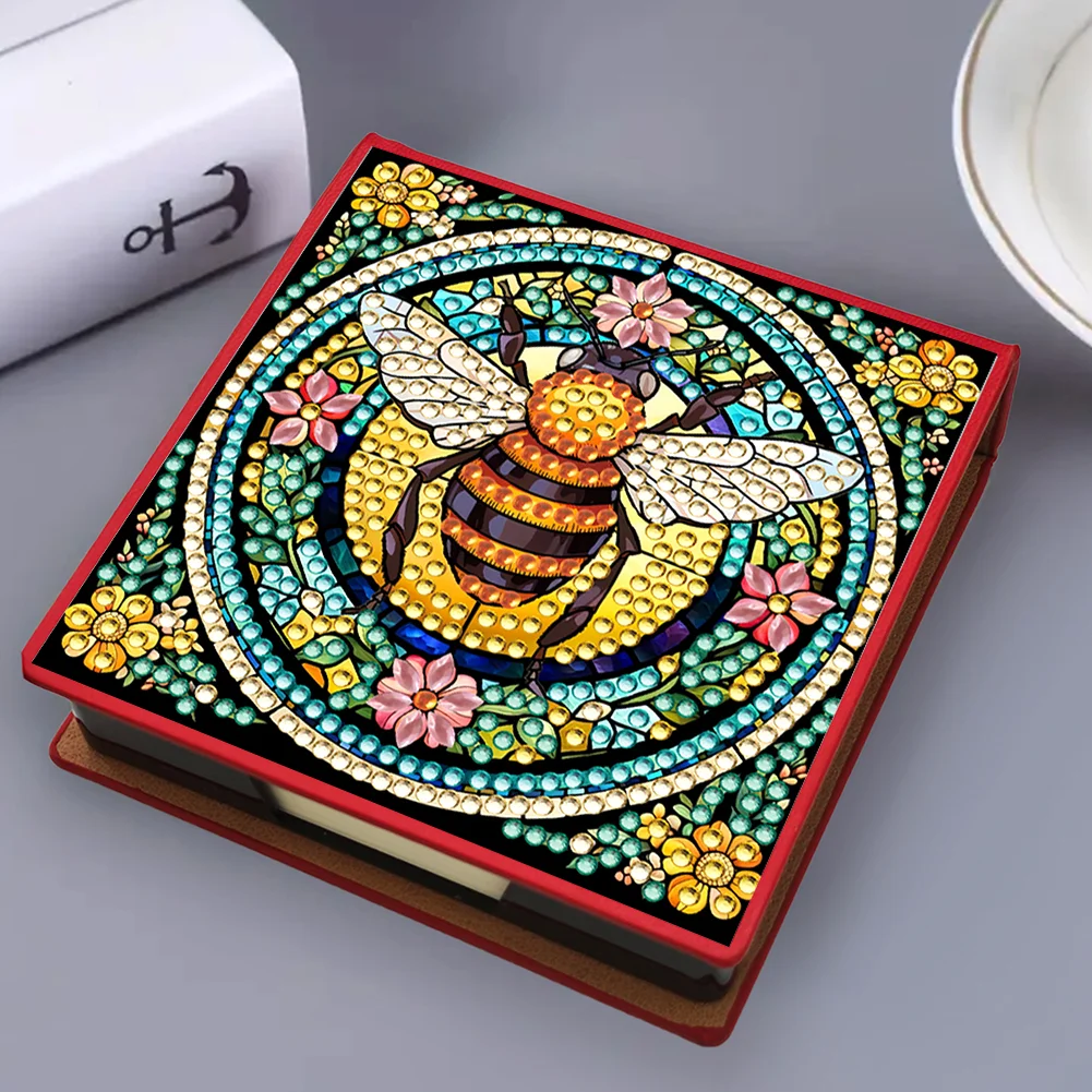 Bee PU Diamond Painting Memo Pad Holder Mosaic Kit for Adults Beginners