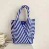 Colorful Stripe Casual Shopping Gift Lunch Handbag