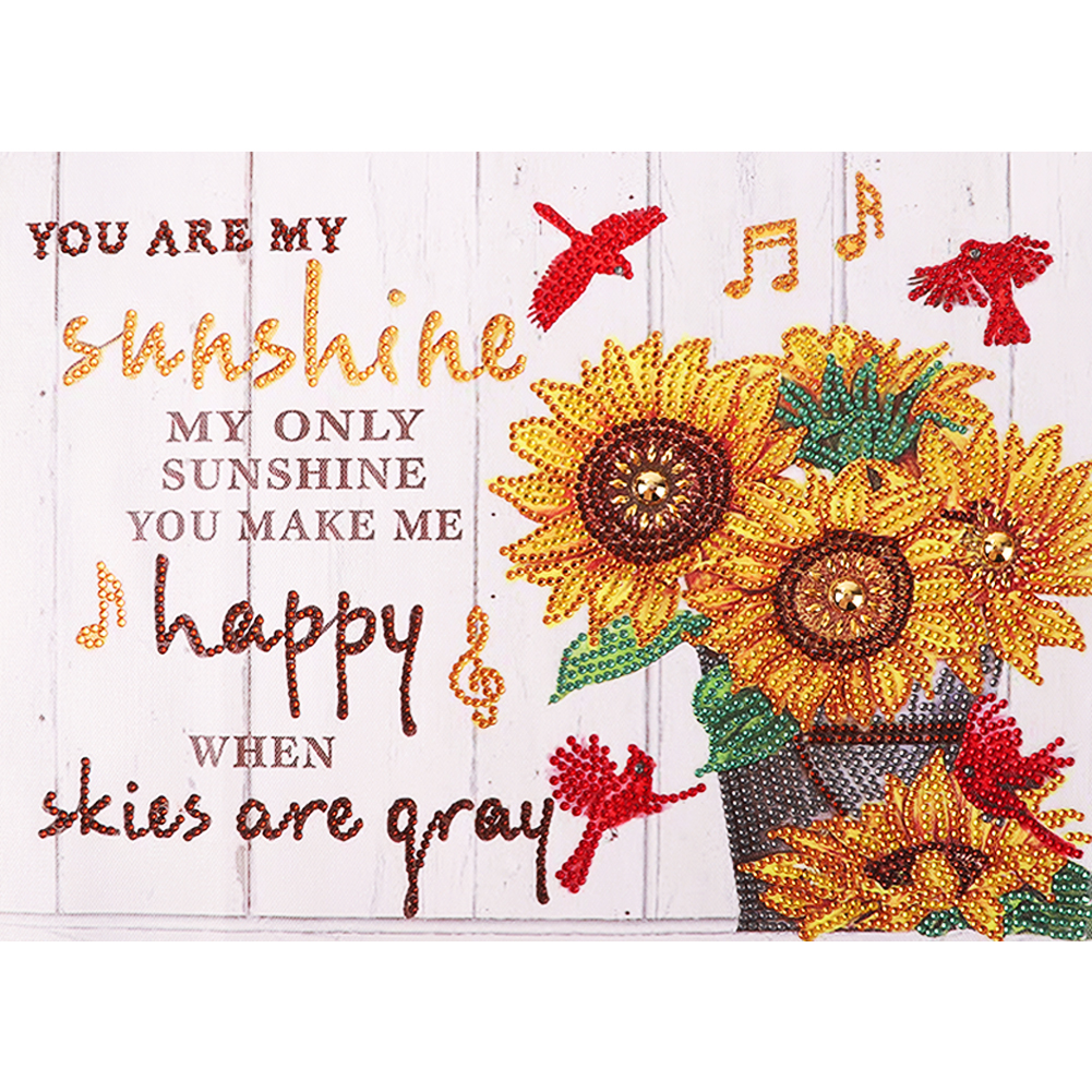 Letter Flower 40*30cm(canvas) beautiful special shaped drill diamond painting