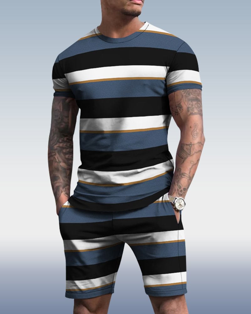 Men's spring and summer printed suit 034