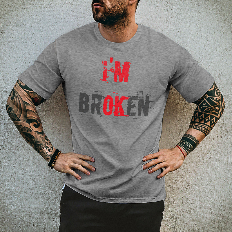 Livereid I'm Broken Printed Men's T-shirt - Livereid