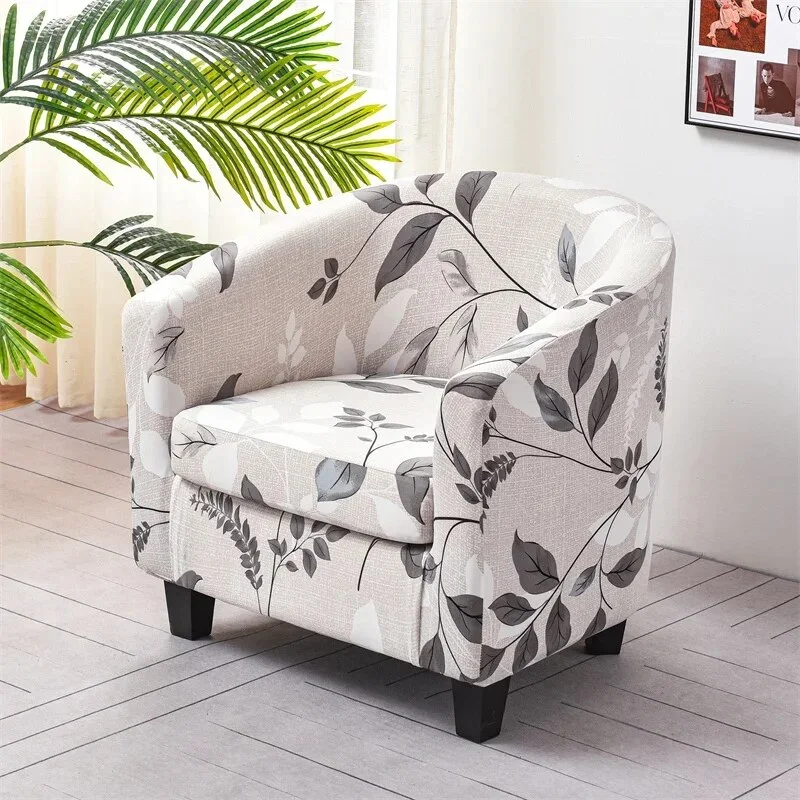 Nigikala Printed Tub Chair Covers Stretch Spandex Armchair Slipcovers Couch Covers Single Sofa Cover for Living Room Bar Home