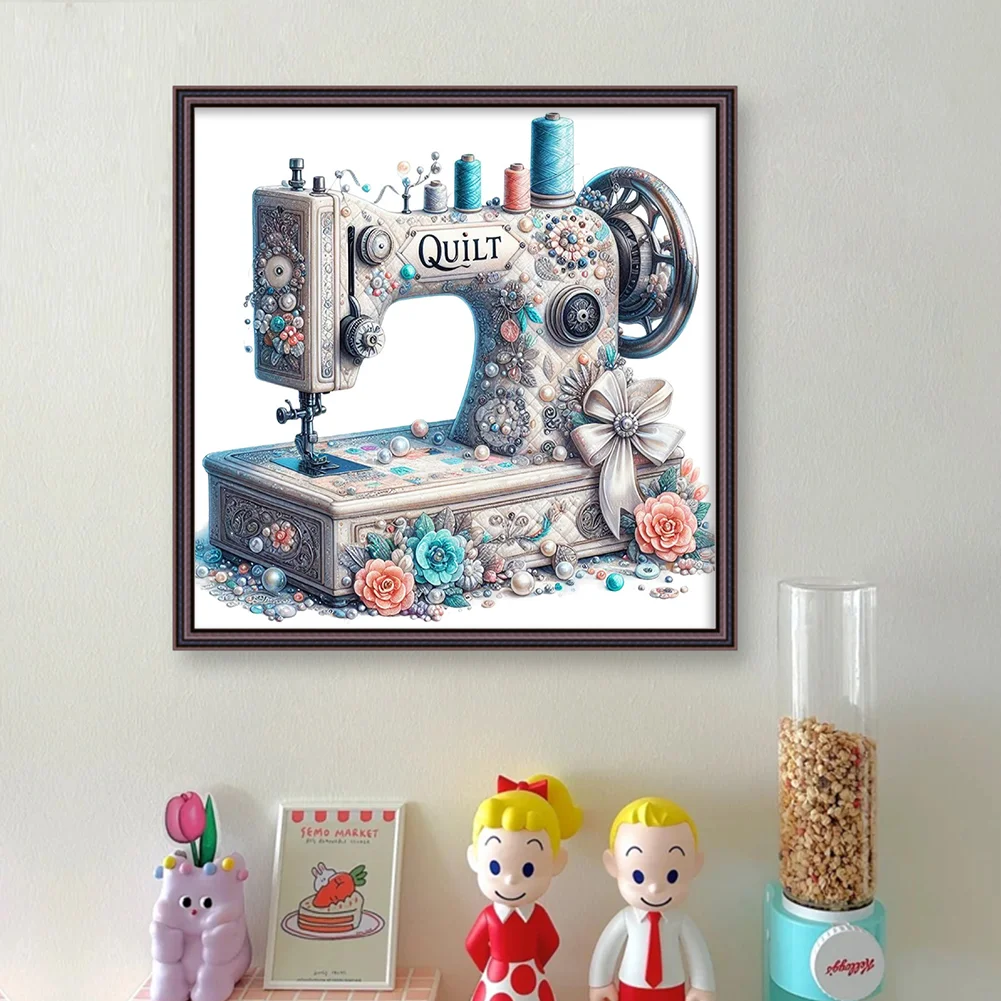 14CT Full Stamped Cross Stitch - Sewing Machine(Canvas|40*40CM)