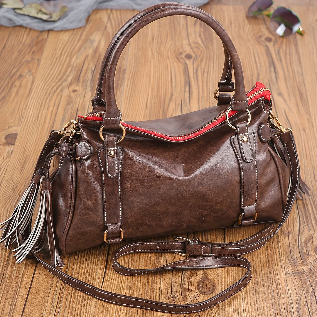 Retro Plant Soft Hand-held Shoulder Slung Bag