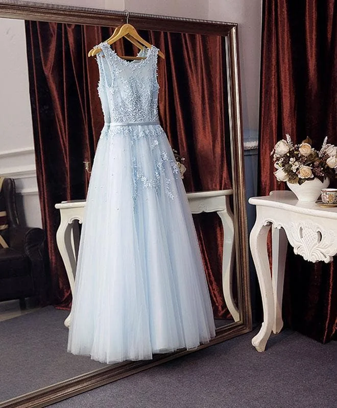 Elegant Lace Tulle Long A Line Prom Dress, Evening Dress