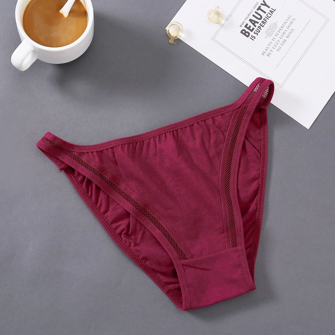 New Women's Underwear Sexy Solid Color Panties Fashion Hollow Out Comfort Briefs Low Waist Seamless Underpants Female Lingerie