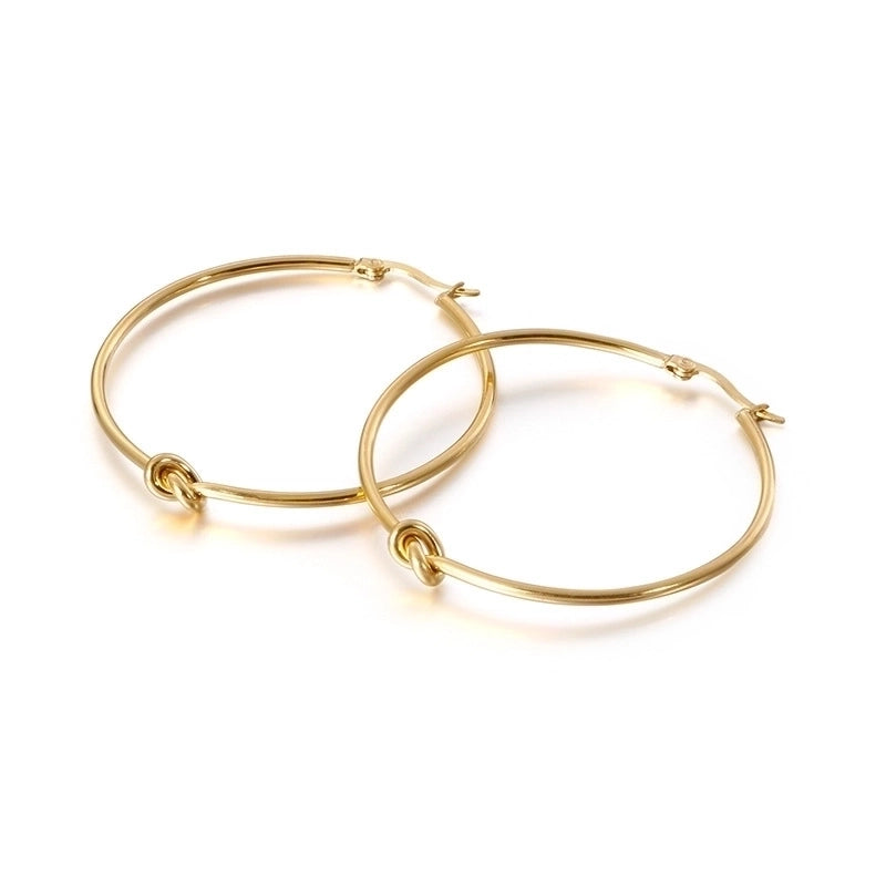 Fashion Geometric Plating Titanium Steel 18K Gold Plated Earrings