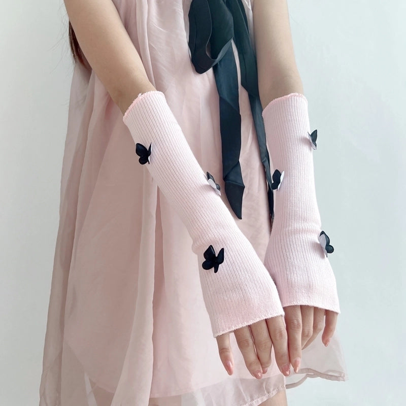 Women’s Elegant Cute Lolita Solid Color Butterfly Arm Sleeves