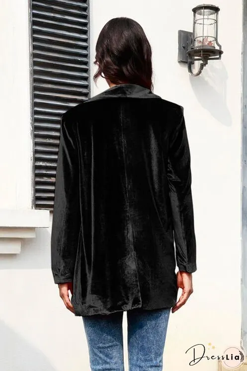 Button Up Pocketed Long Sleeve Jacket
