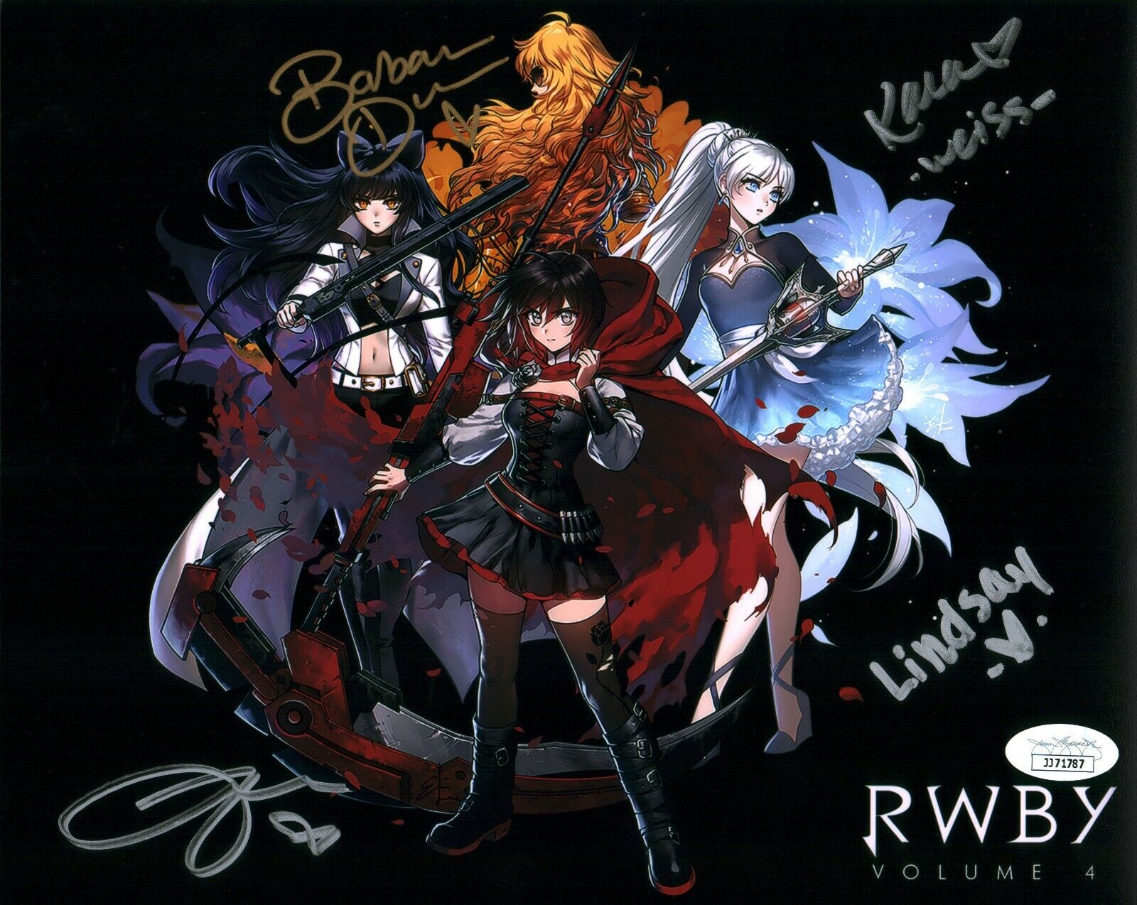 RWBY 8x10 Photo Poster painting JSA Certified COA Signed by Cast Eberle Jones Zech Dunkelman