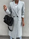 Fashion Solid Color Lapel Loose Long Sleeves Coat