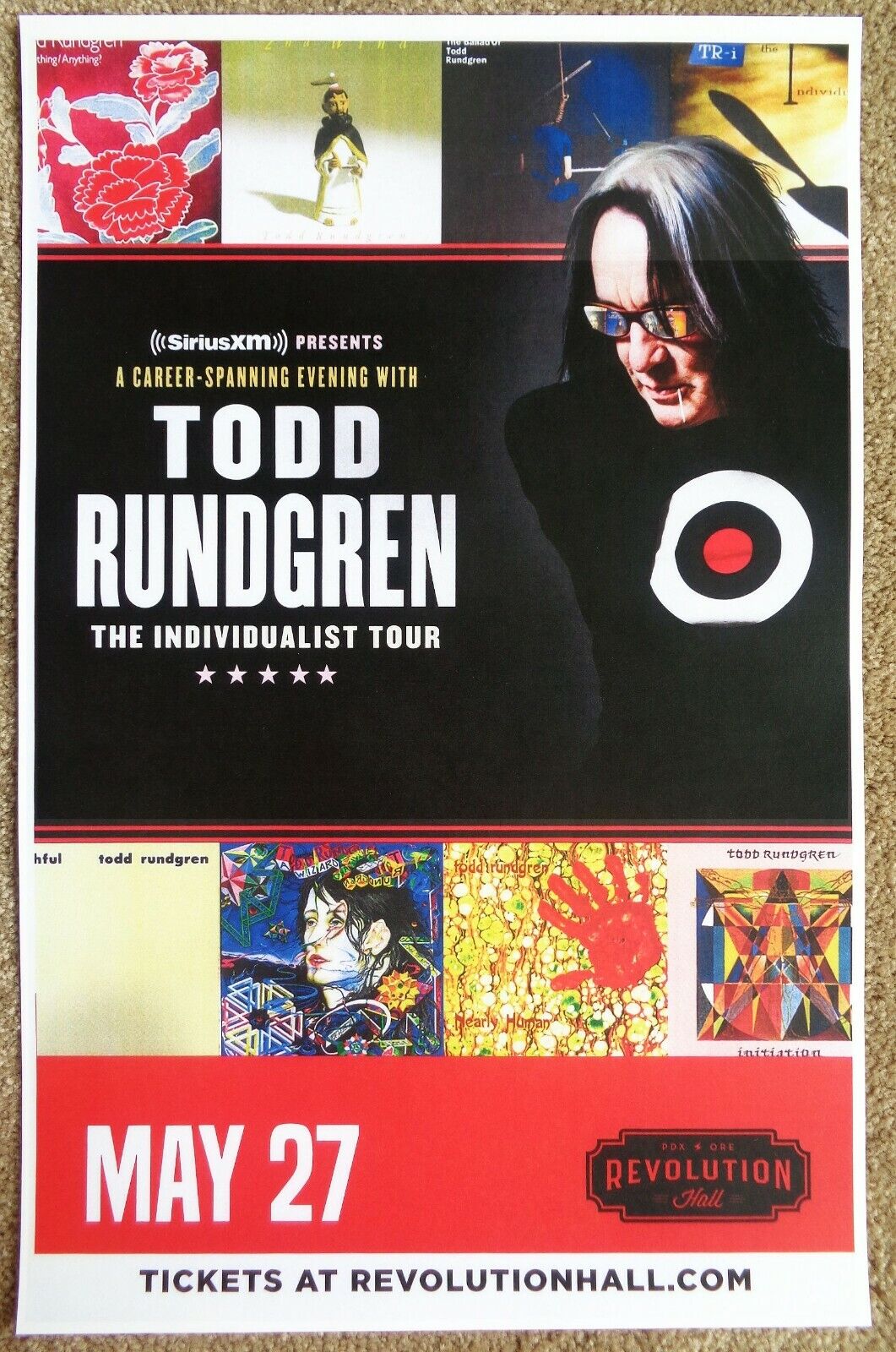 TODD RUNDGREN 2019 Gig POSTER Portland Oregon Concert