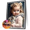 Diamond Painting-5D Full Round Drill  Sweet Girl(40x50cm)