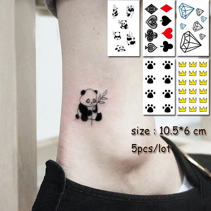 5 Pcs Temporary Tattoo Sticker Tree Bird Moon Sun Forest Waterproof Fake Tatto Water Transfer Tatoo Art for Kid Girl Woman Man