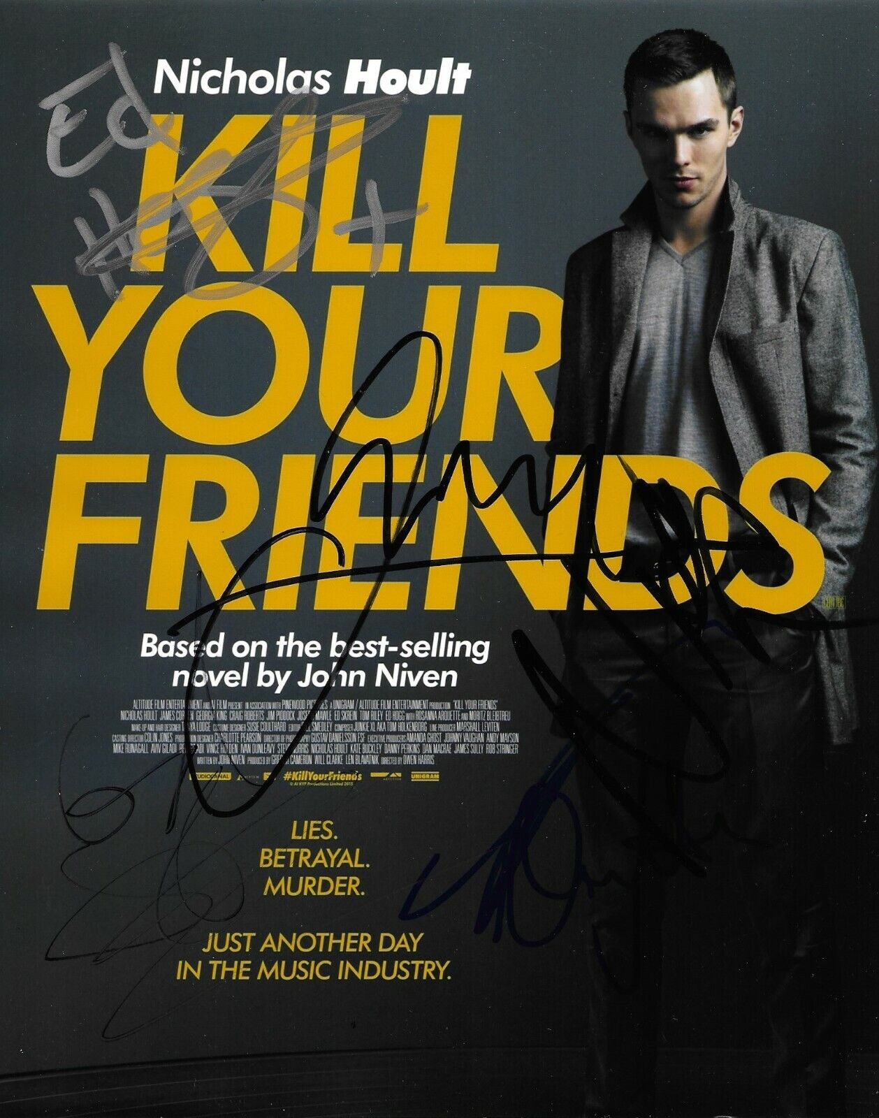 Nicholas Hoult +4 Multi-Signed Kill Your Friends 10x8 Photo Poster painting AFTAL *SIGNED BY 5*