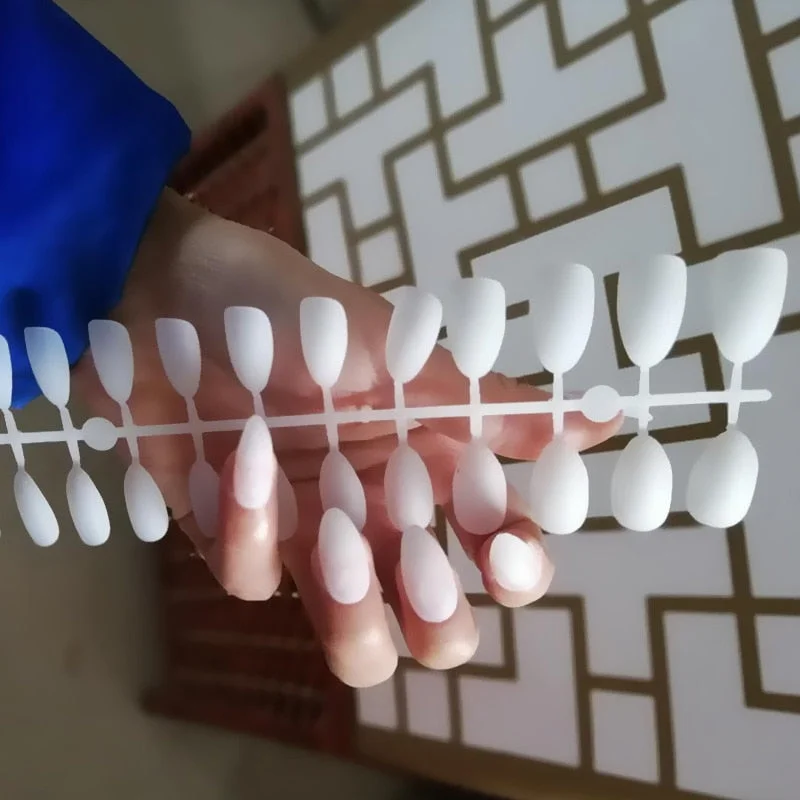 Free shipping fake nails Nail Art Decorations 24pcs Fake Nails Solid Color Frosted Matte Full Cover новогодние накладные ногти-Nail Inspo