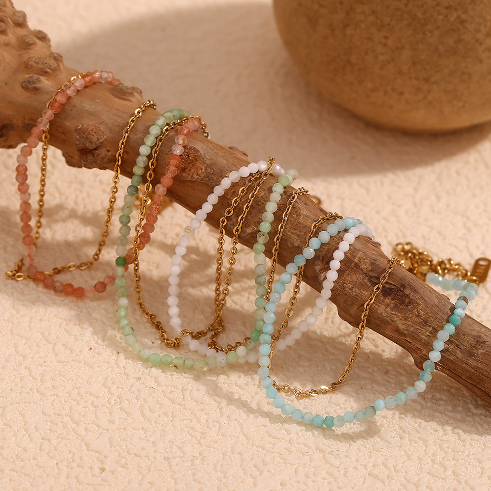 Women Fashion Circle Geometric Stainless Steel Electroplating Bracelets