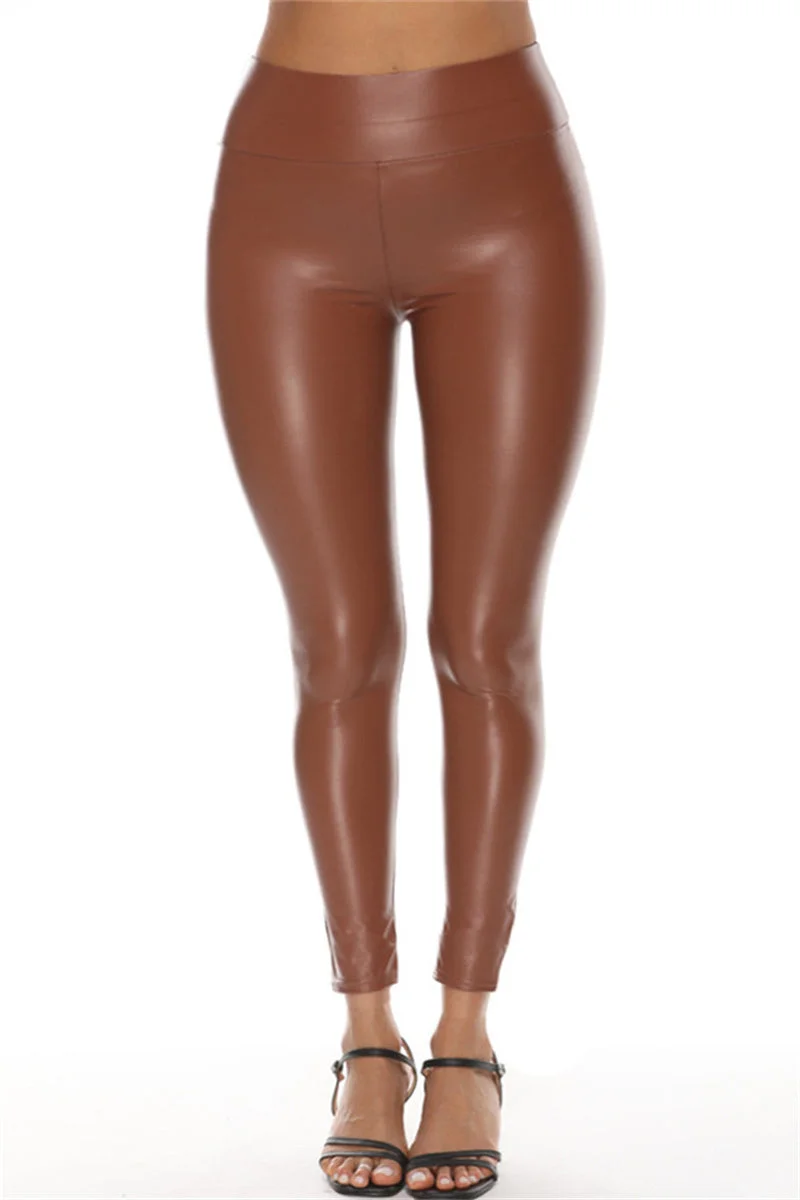 Fashion Casual Solid Basic Skinny High Waist Pencil Trousers