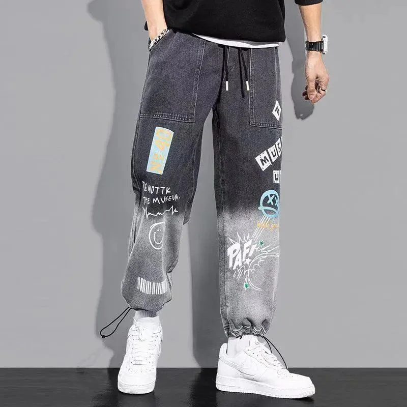 Aonga High Quality Fashion Men's Cargo Pants Hip Hop Streetwear Jogging Pants Men Casual Elastic Waist Men Clothing Trousers aonga