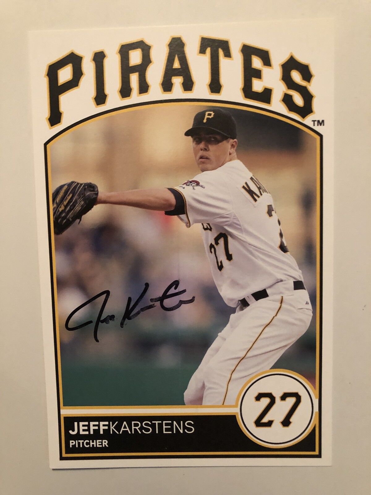 Jeff Karstens SIGNED AUTOGRAPHED POSTCARD SIZE Pittsburgh PIRATES Photo Poster painting 4X6