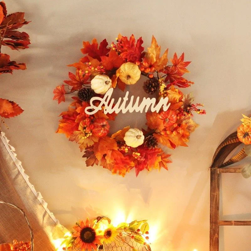 Maple Leaf Garland Autumn Pumpkin Hanging Halloween Garland Home Decor
