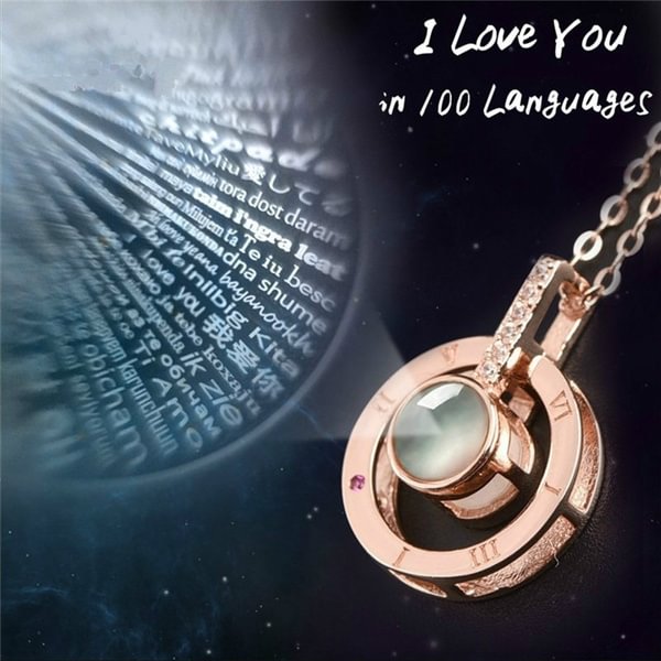 100 Languages I Love You Projection Necklace Pendant Fashion Clavicle Chain