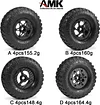 AMK 4pcs 1.9 Inch Carbon Fiber Wheels Rims Hub for 1/10 RC Crawler TRX4 TRX6 Axial SCX10 III TF2 Gmade R1 Element Enduro 1.9S DIY Car Wheel (4pcs D Wheel Rims)