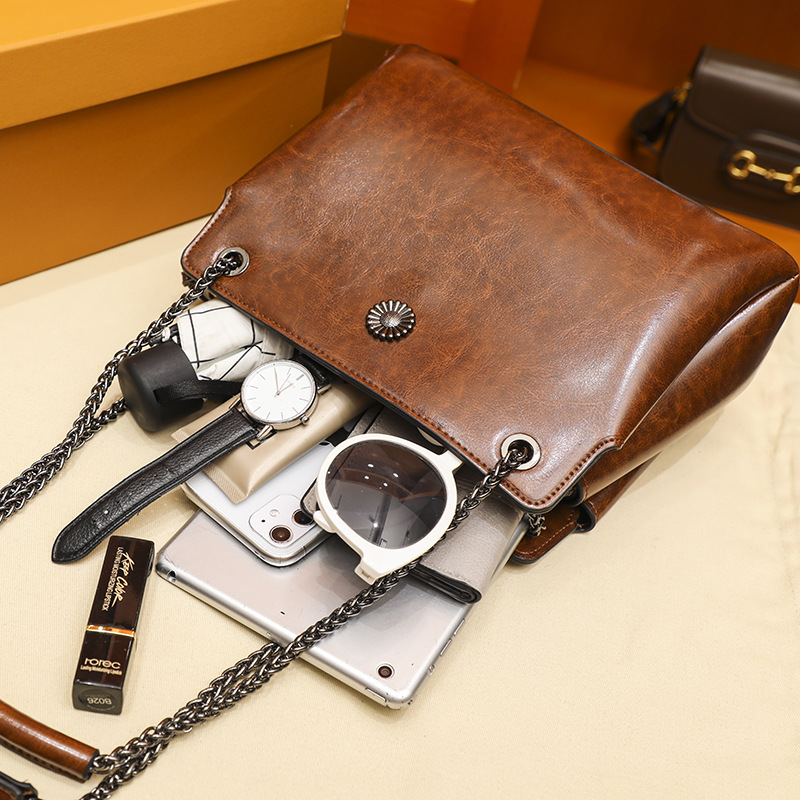 Large Vintage Single Shoulder Chain Crossbody Bag