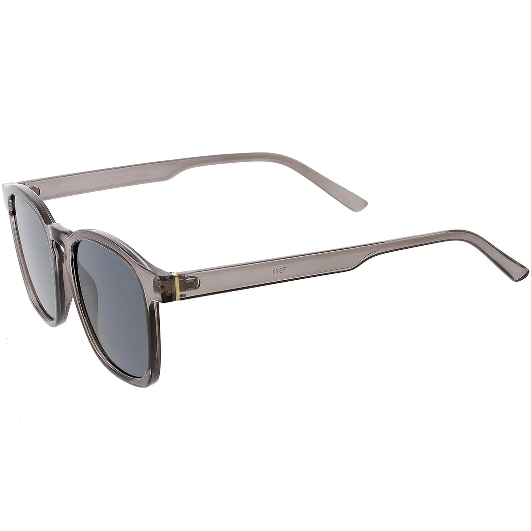 Classic Horn Rimmed Square glasses Neutral Colored Flat Lens 49mm