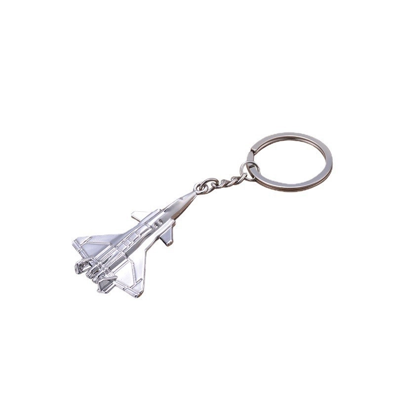 Modern Style Artistic Airplane Metal Unisex Bag Pendant Keychain