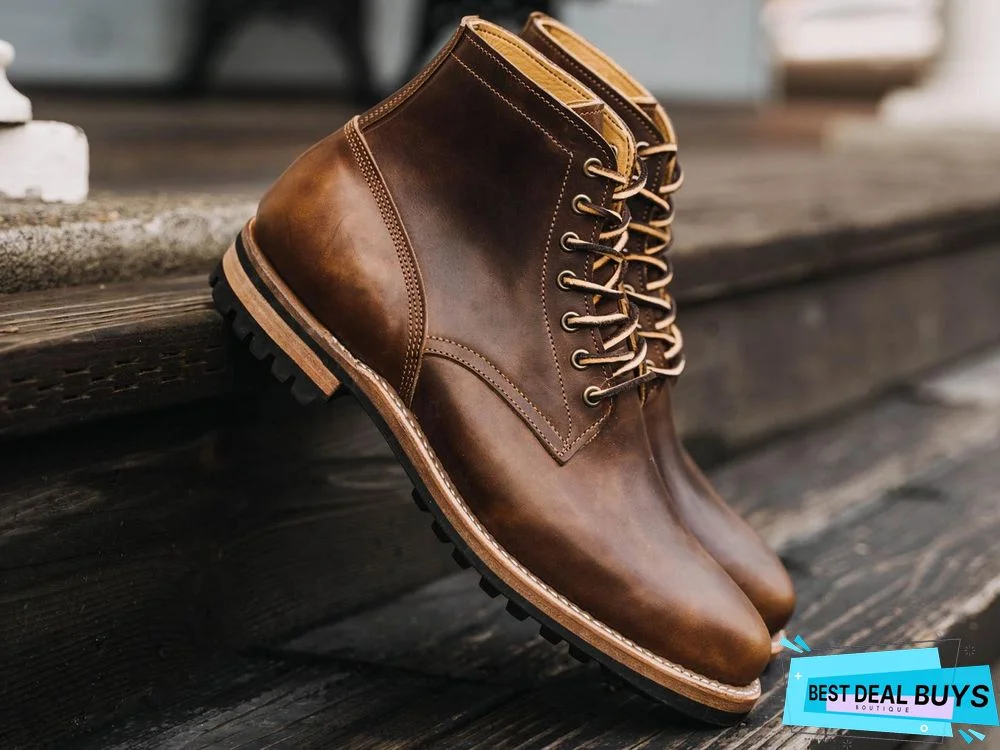 Cow Split Leather Men Boots Comfortable Boots Men Footwear Rubber Ankle Boots Men's Shoes