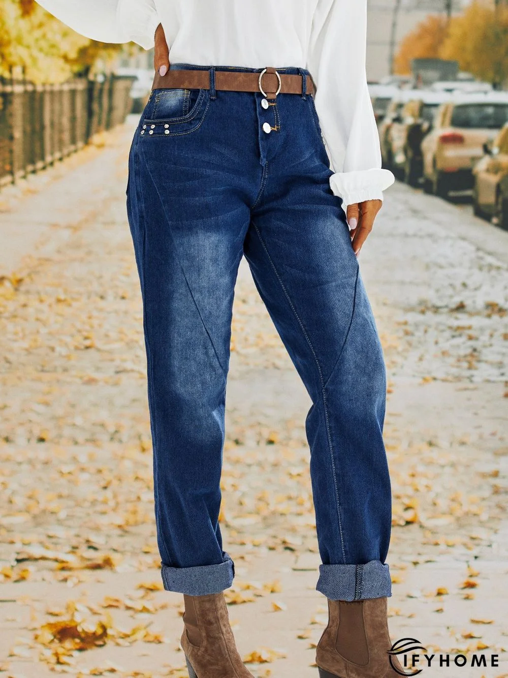 Blue Dip-Dyed Denim Casual Jeans | IFYHOME