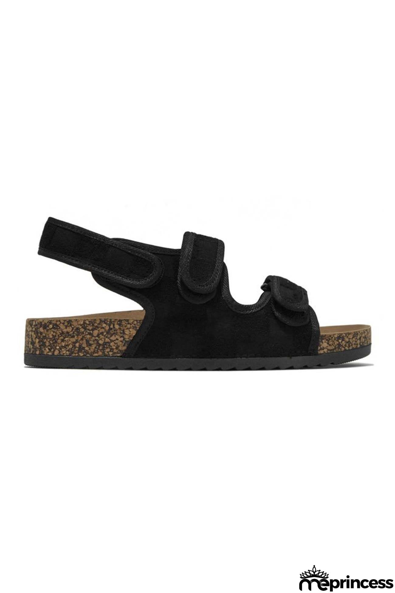 Solid Color Velcro Straps Flatform Sandals