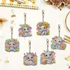 >SALE<6Pcs Acrylic Double Sided Elephant Diamond Painting Keychain for Bag Decor