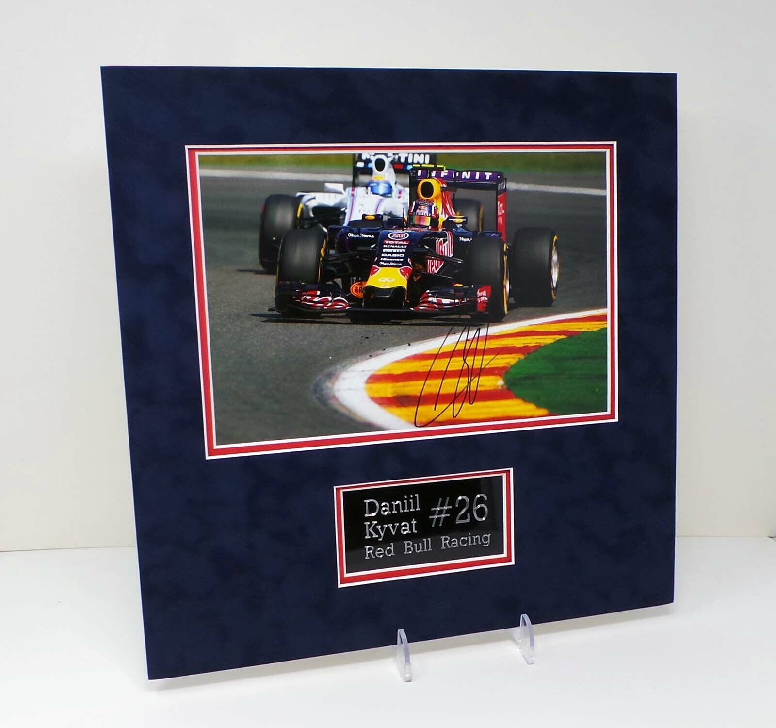 Daniil KVYAT Red Bull Racing F1 Signed Mounted 12x8 Photo Poster painting Display AFTAL RD COA