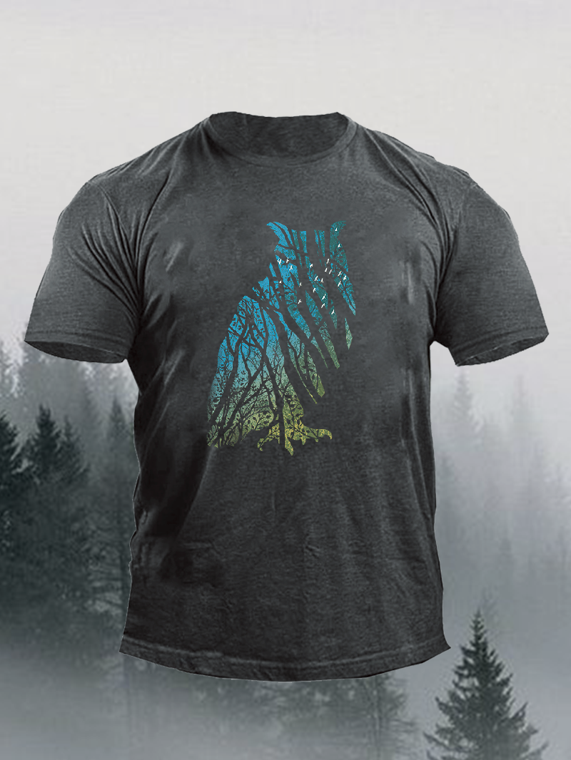 Men's Outdoor Owl Forest Short-Sleeved Shirt in  mildstyles