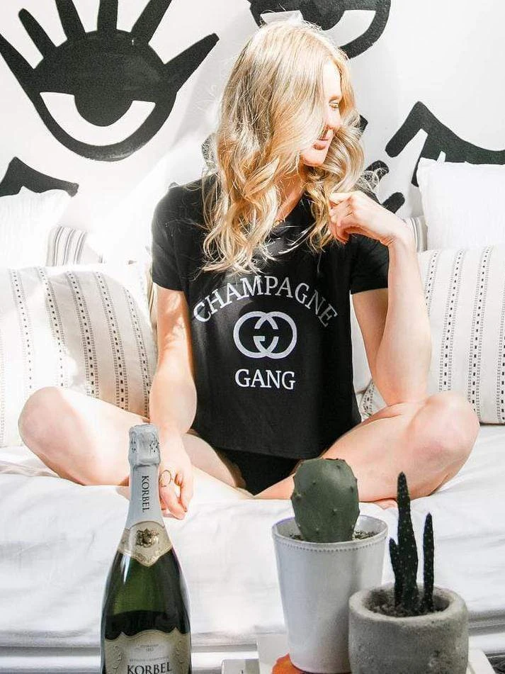 Champagne Gang Letter T-shirt