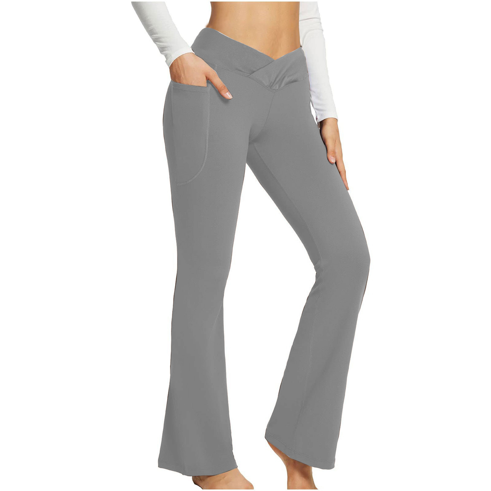 Women's Autumn and Winter Solid Color Casual Micro-lapel High Waist Slim Wide Leg Yoga Fitness Pants Sweatpants