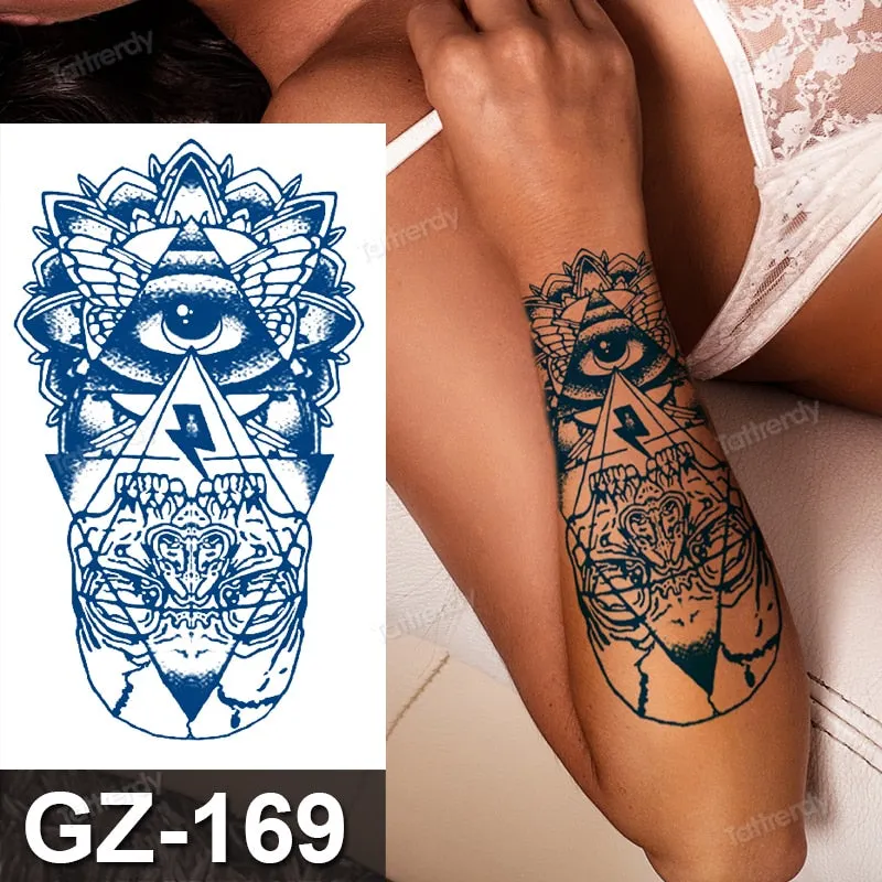 waterproof temporary tattoos men sleeve armband tattoo letter wings flowers long lasting juice ink tattoo sticker fake body art
