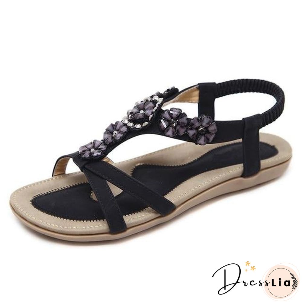 Bohemian Style Summer Women Flat Heel Beach Sandals Shoes