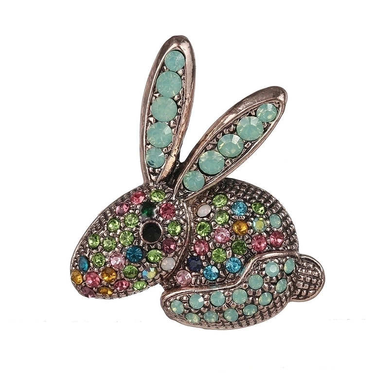 Retro Pin Rabbit Carrot Alloy Enamel Artificial Rhinestones Women’S Brooches