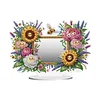 DIY Diamonds Painting Special Shaped Crystal Drill Crafts Mirror Desk Ornament Decor Kit(Flower)